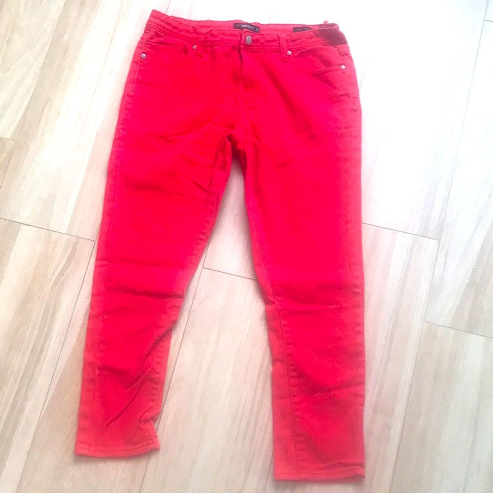 Red Cropped Jeans